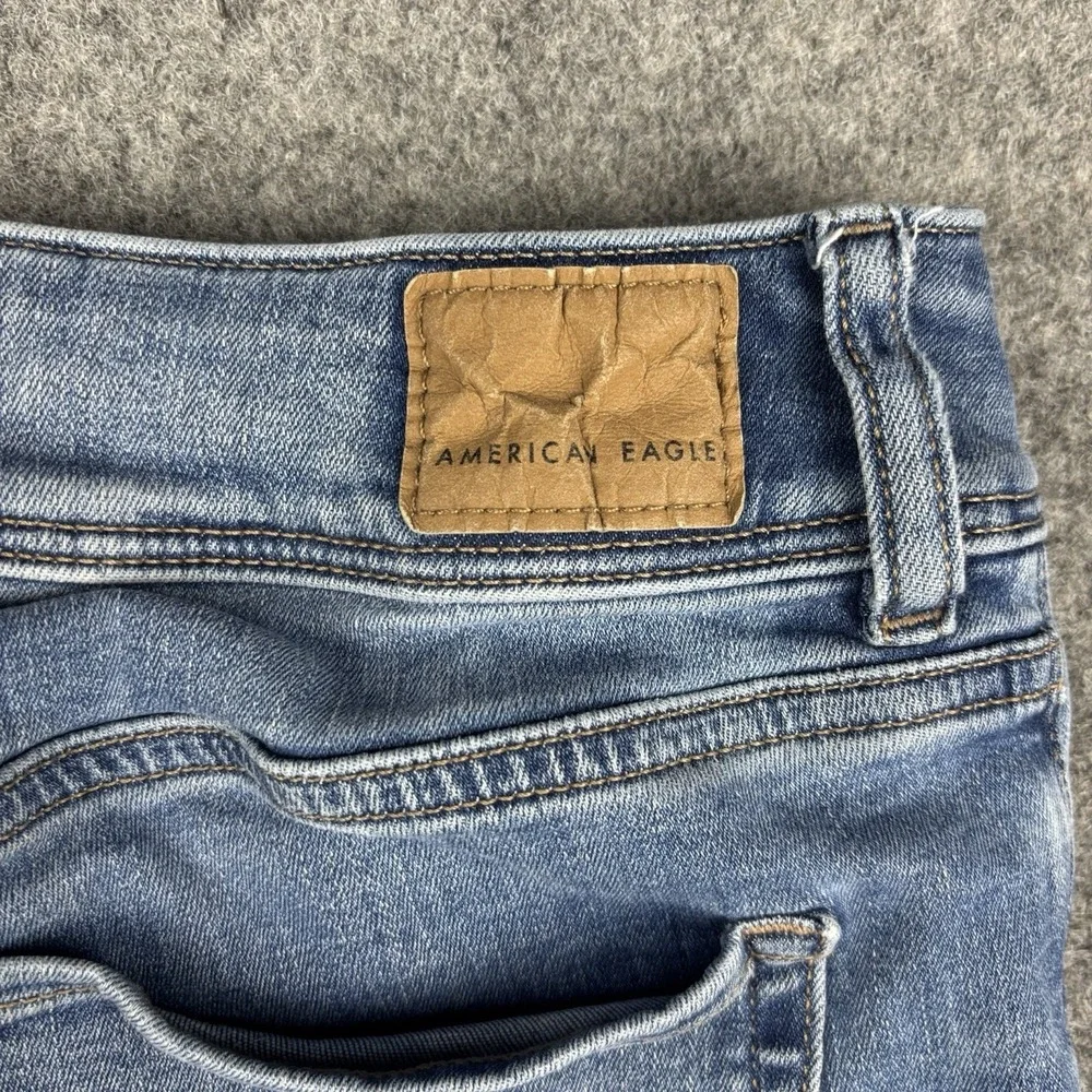 American Eagle Next Level Stretch Jeans Women's 2 Kick Boot Medium Wash Blue EUC